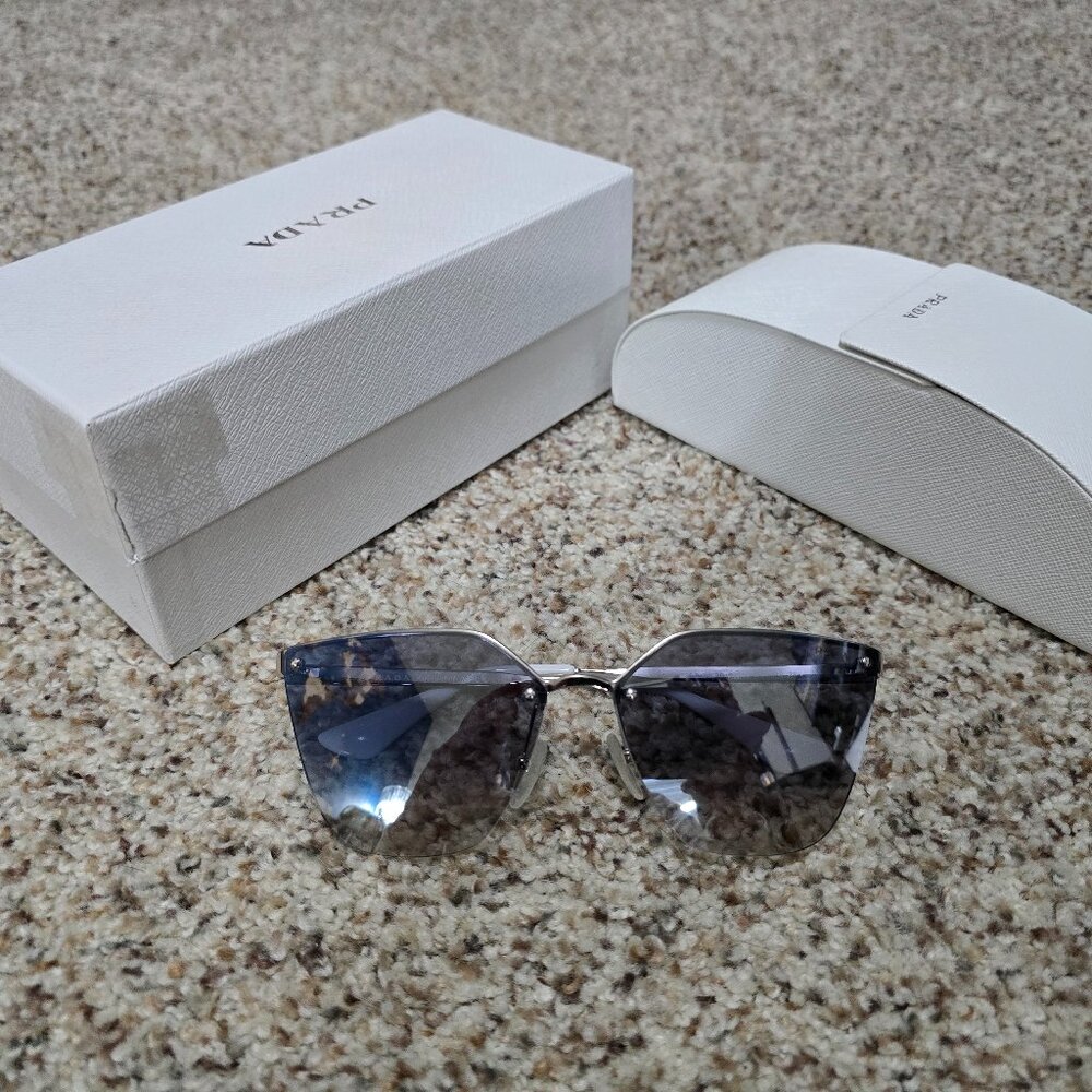 Prada SPR68T Cat Eye Sunglasses - Silver